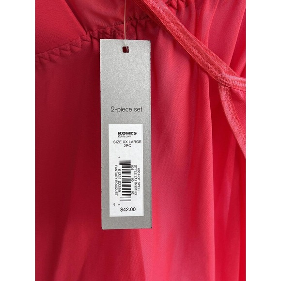 Apt 9 Intimates Womens Lingerie Set Bright Pink Orange Black Lace Size XXL NEW - Picture 8 of 8